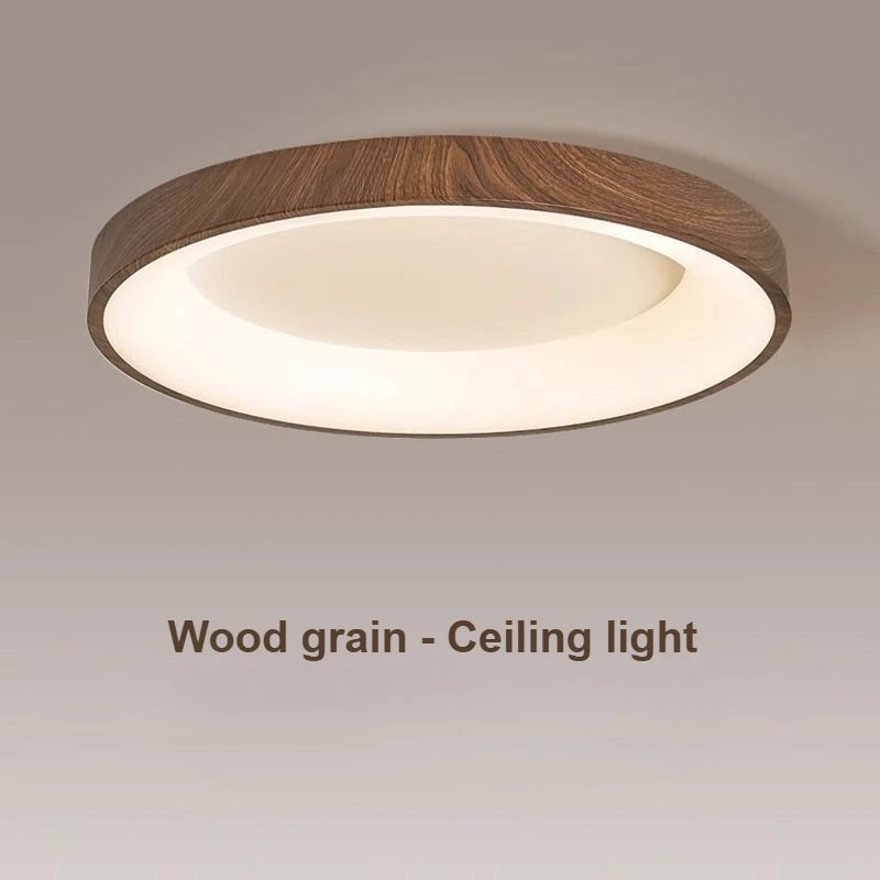 Modern Wood Grain LED Flush Mount Ceiling Light