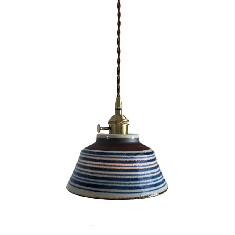 18cm lampshade Body Color Ceramic Pendant Light With Copper Finish For Dining Room