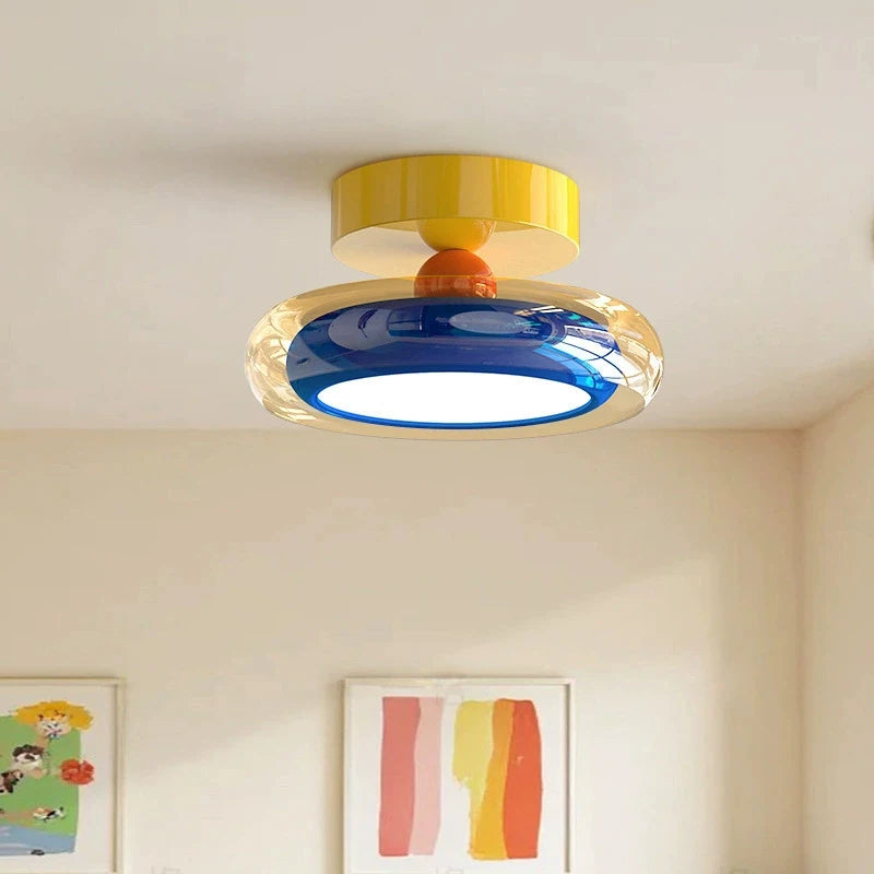 Glass Ceiling Light For Kids Rooms And Hallways – 3-Color LED