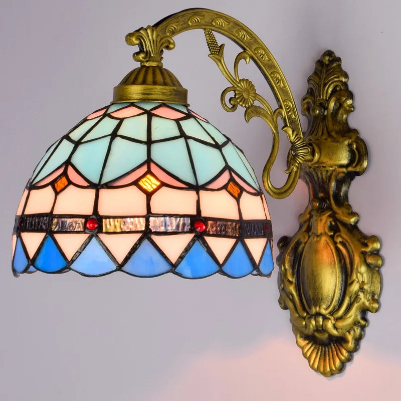 Tiffany Stained Glass LED Wall Sconce for Indoor Decor