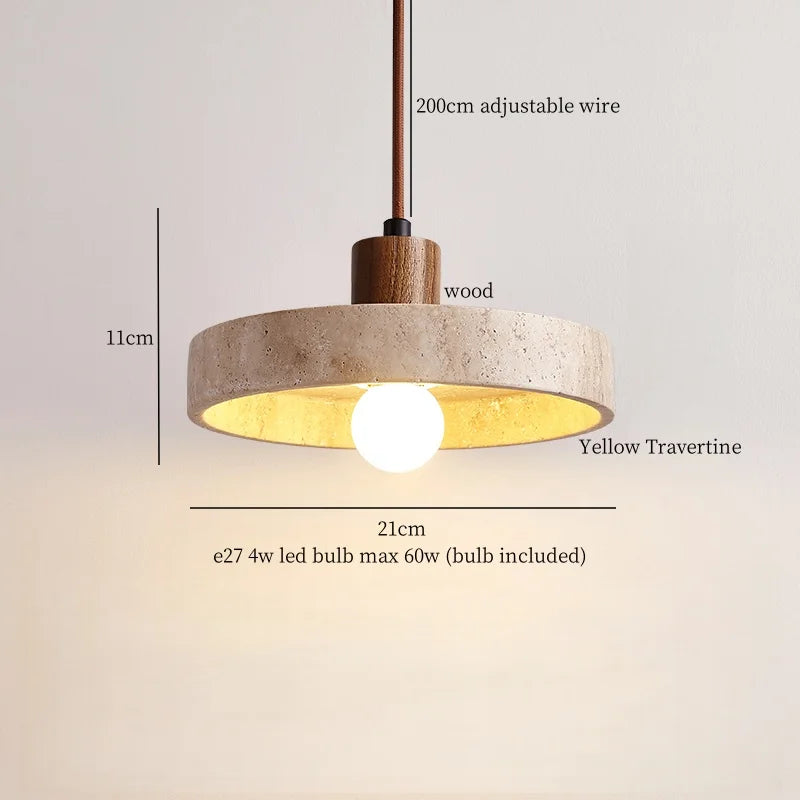 Yellow Travertine LED Pendant Light for Modern Interiors