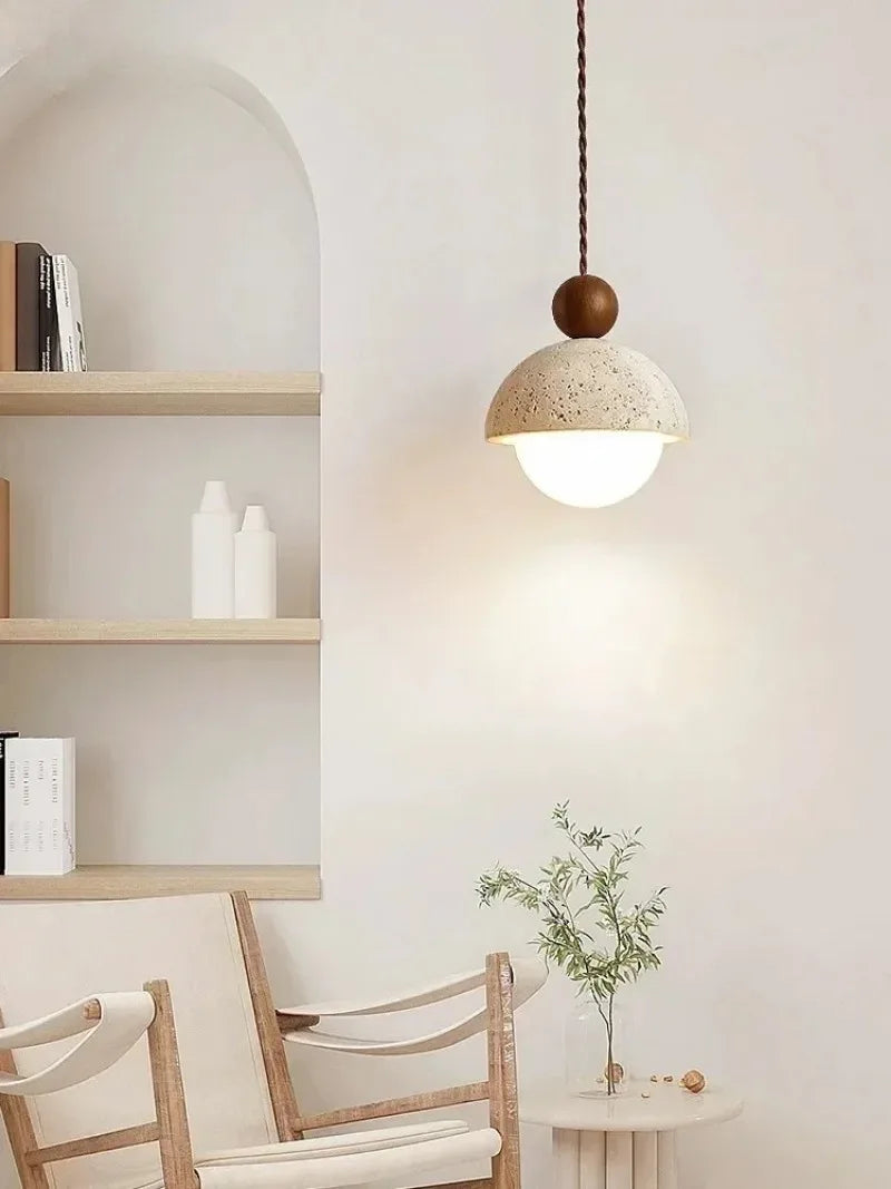 Natural Stone LED Pendant Light for Bedroom and Dining