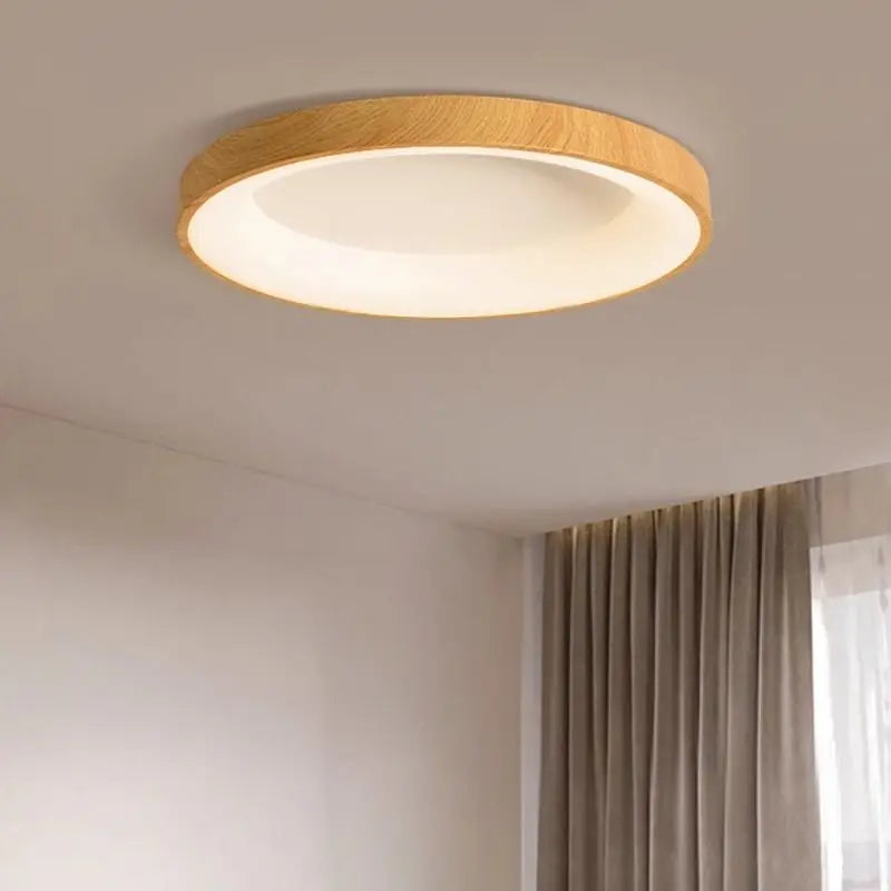Modern Wood Grain LED Flush Mount Ceiling Light