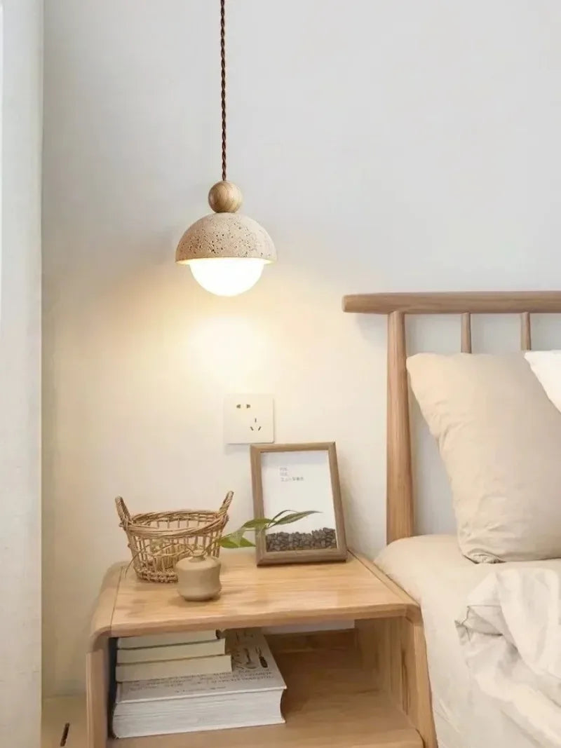 Natural Stone LED Pendant Light for Bedroom and Dining