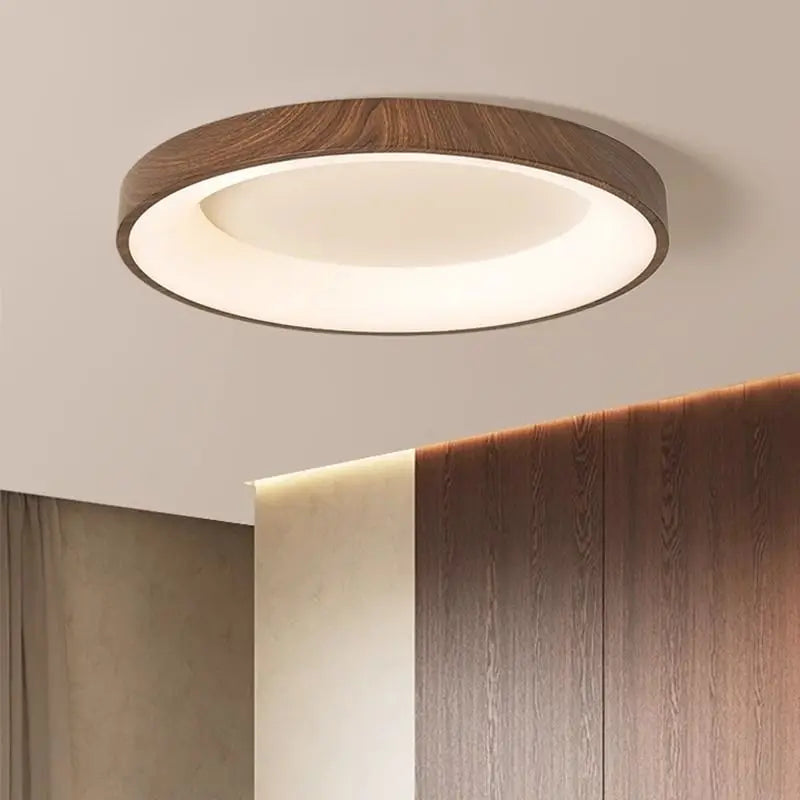 Modern Wood Grain LED Flush Mount Ceiling Light