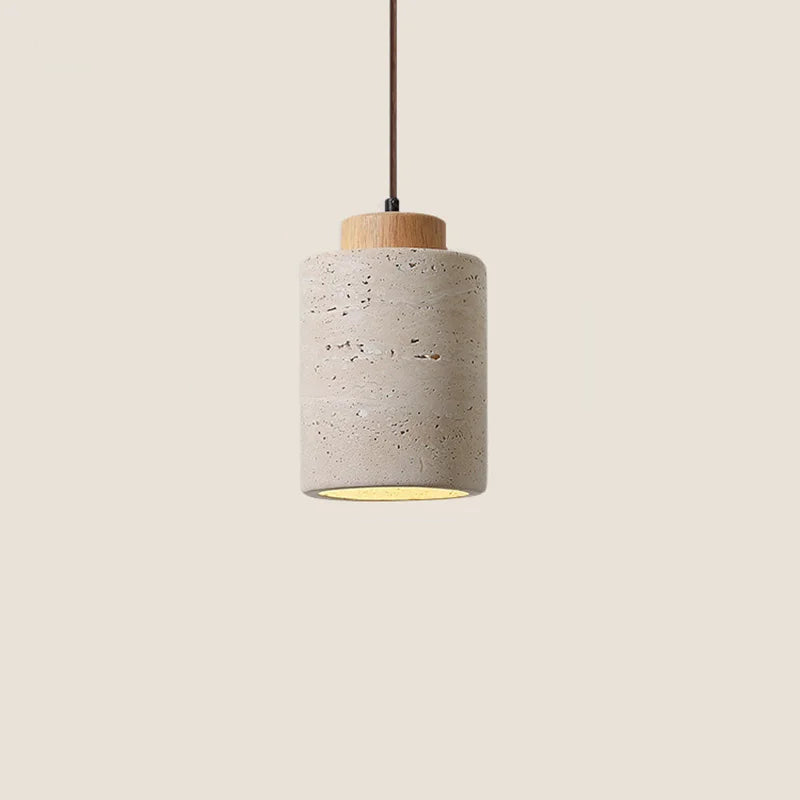 C Body Color Stone Pendant Bedside Lamp With Warm Yellow Glow