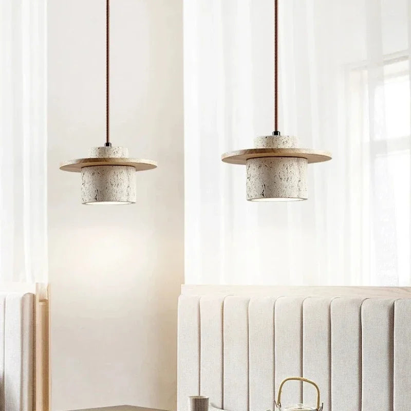 Japanese Stone Pendant Light for Bedroom & Living Room