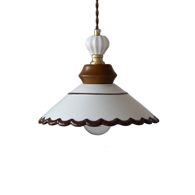 24cm lampshade Body Color Ceramic Pendant Light With Copper Finish For Dining Room