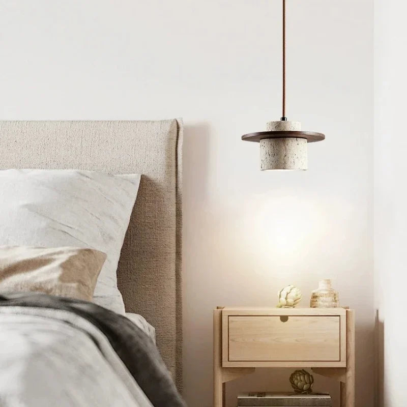 Japanese Stone Pendant Light for Bedroom & Living Room