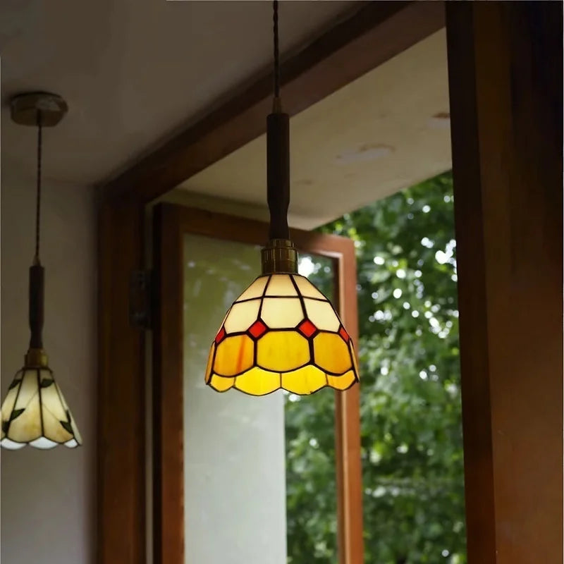 Stained Glass LED Pendant Light for Dining and Living