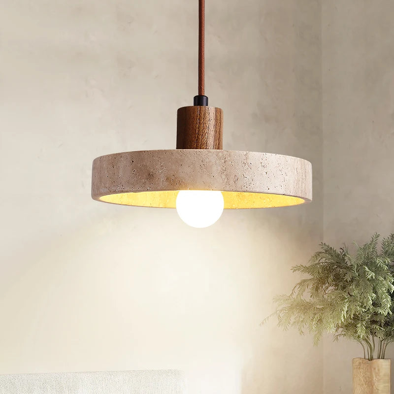 Yellow Travertine LED Pendant Light for Modern Interiors