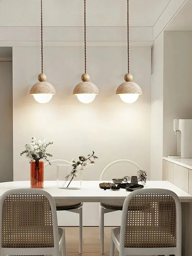 Natural Stone LED Pendant Light for Bedroom and Dining