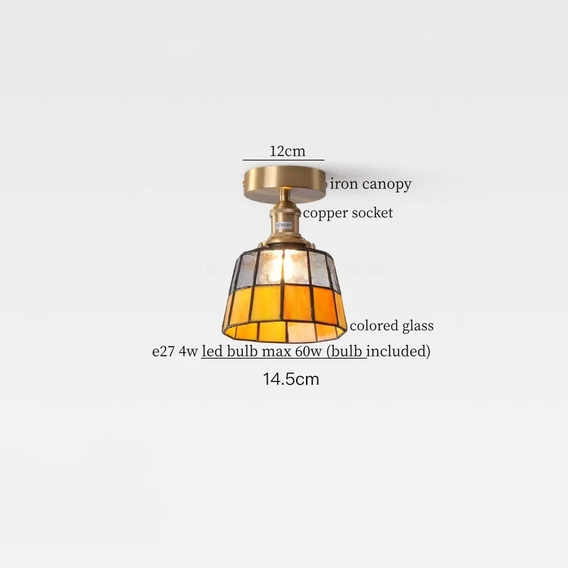 Colored Glass Body Color Wabi Sabi Colored Glass LED Ceiling Light Fixture