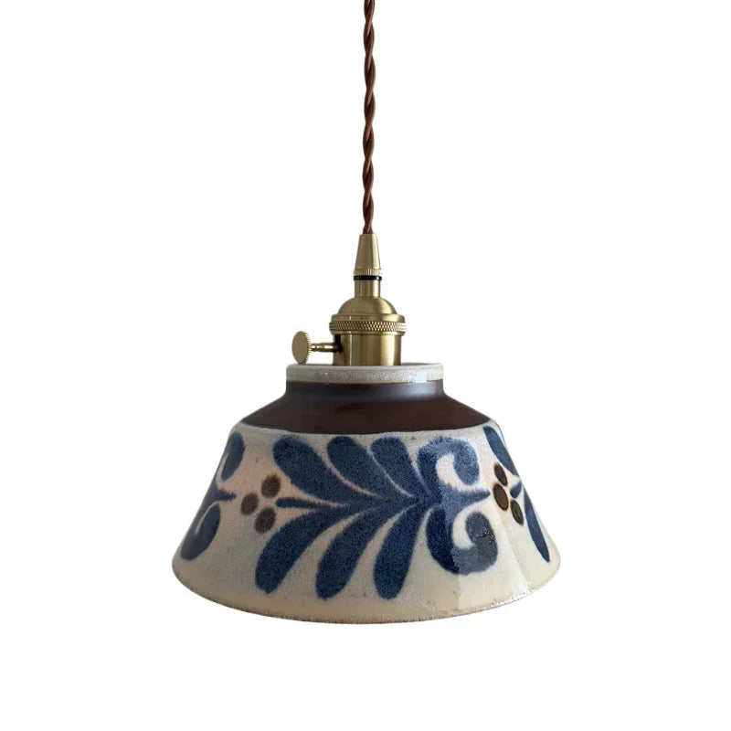 Ceramic Pendant Light With Copper Finish For Dining Room