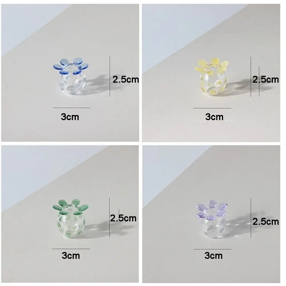 Mini Glass Flower Bouquet Decor With Vase And Bird