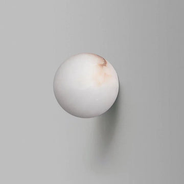 MarmoMoon Round Marble Wall Light – Natural Marble Bedside Lamp