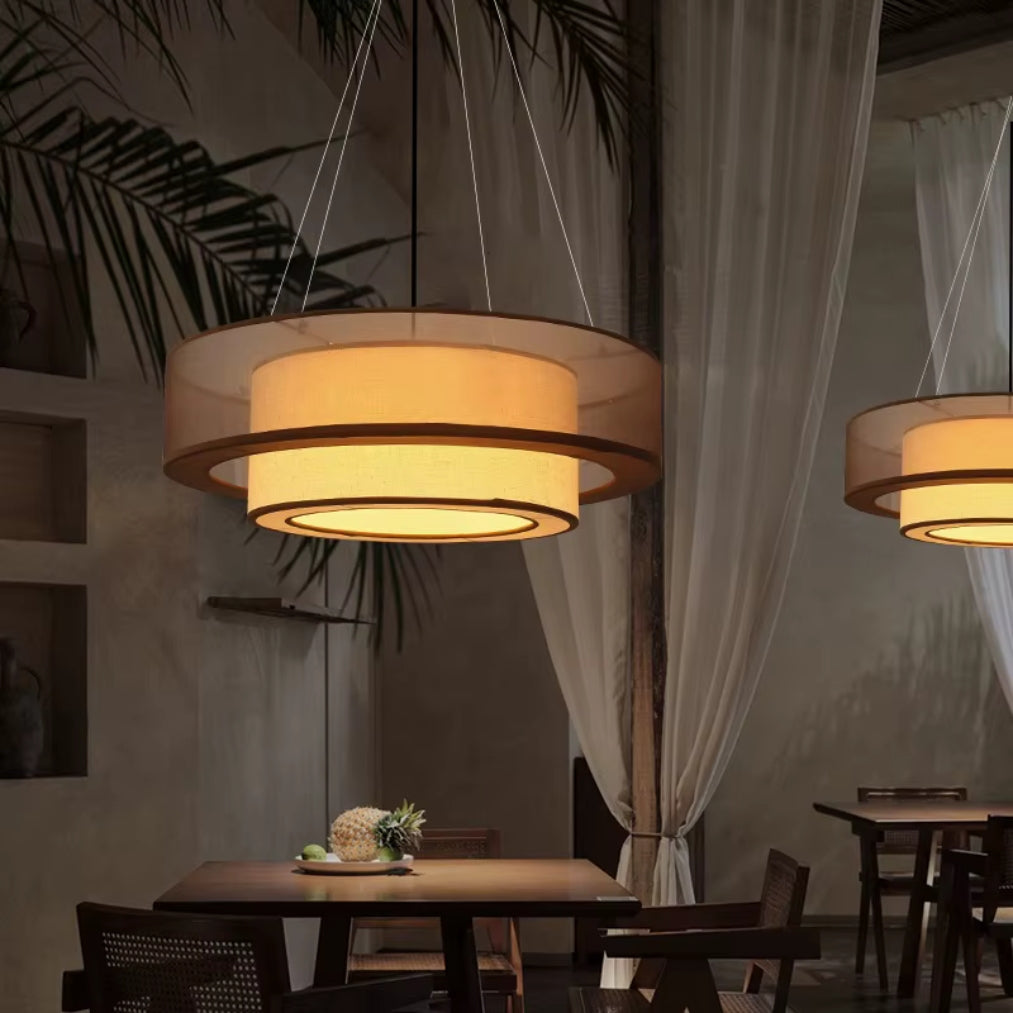 Solinora - Japanese Curcular Fabric Pendant Light