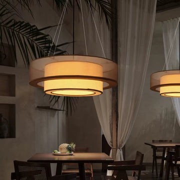 Solinora - Japanese Curcular Fabric Pendant Light