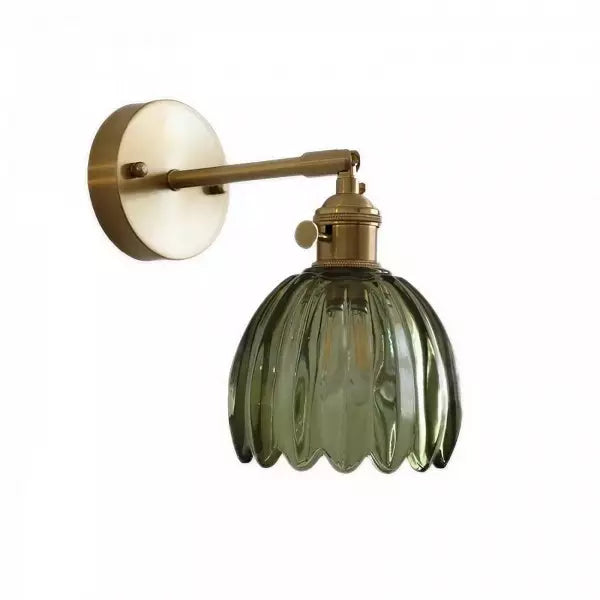TulipGlow - Antique Brass Tulip Glass Wall Light