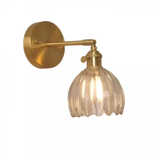 TulipGlow - Antique Brass Tulip Glass Wall Light