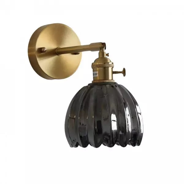 TulipGlow - Antique Brass Tulip Glass Wall Light