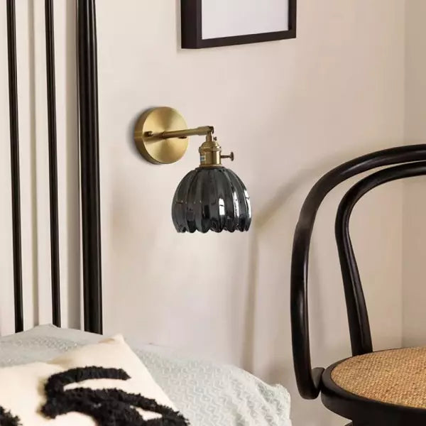 TulipGlow - Antique Brass Tulip Glass Wall Light