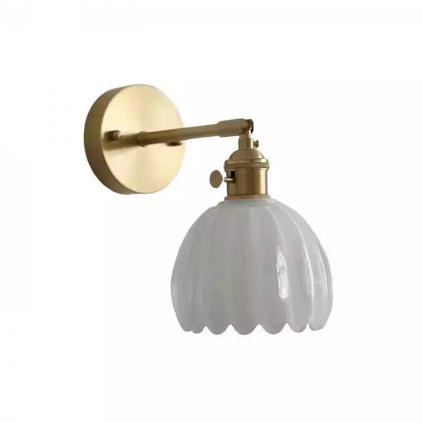 TulipGlow - Antique Brass Tulip Glass Wall Light