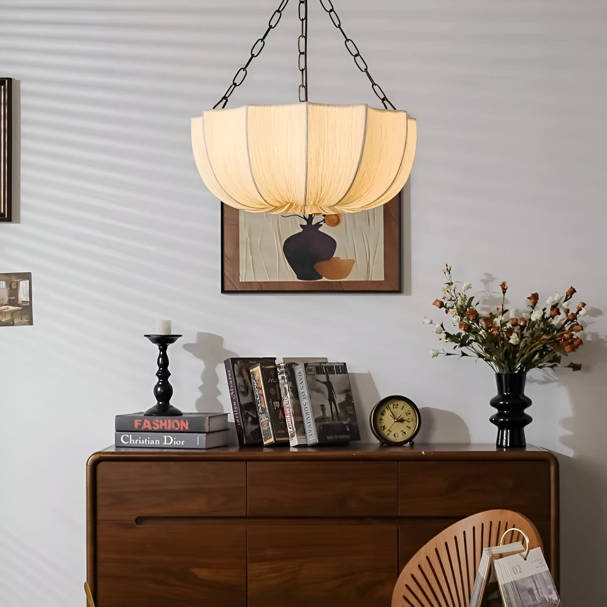 UmbraLume Pleated Fabric Chandelier Pendant Light
