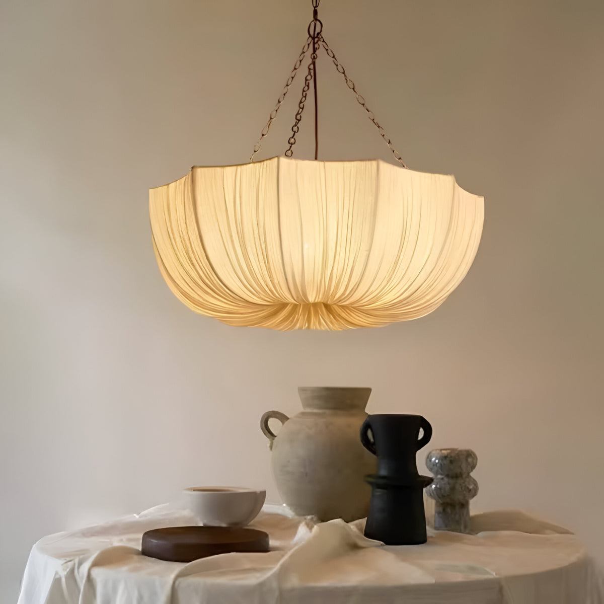 UmbraLume Pleated Fabric Chandelier Pendant Light