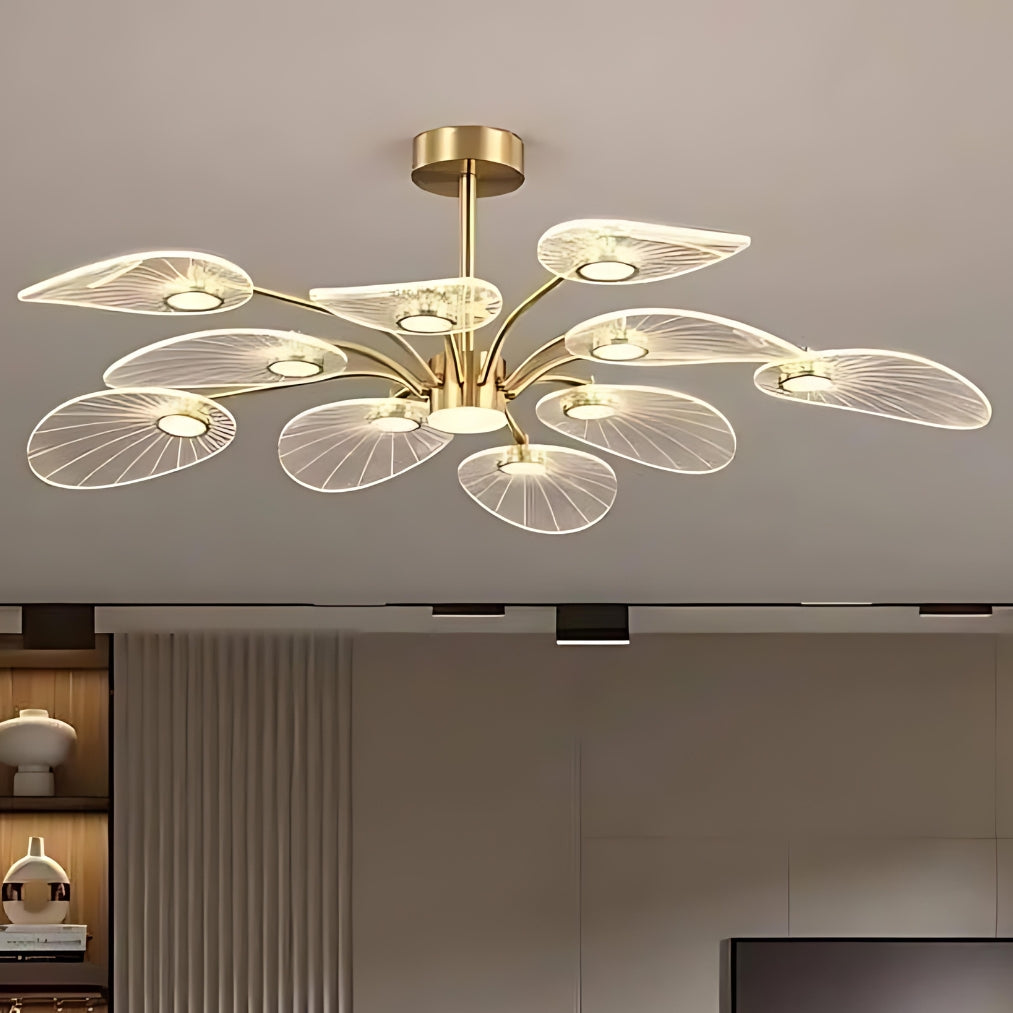 VeraLeaf – Modern Leaf Gold Chandelier Light