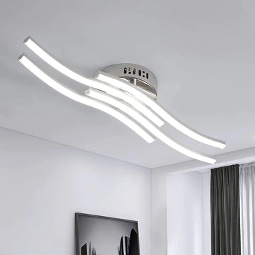 WavedBoard – Contemporary Silver Ceiling Light Fixture