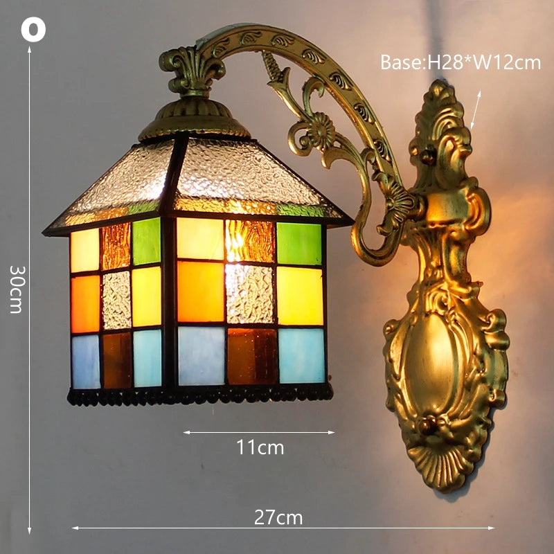 Tiffany Stained Glass LED Wall Sconce for Indoor Decor